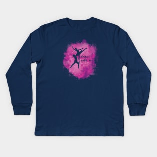 Dance with me - Abstract watercolor design Kids Long Sleeve T-Shirt